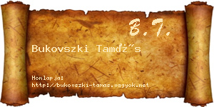 Bukovszki Tamás névjegykártya